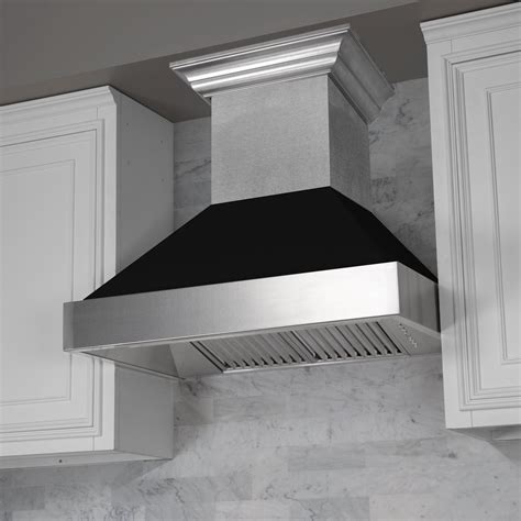 black stainless steel vented hood